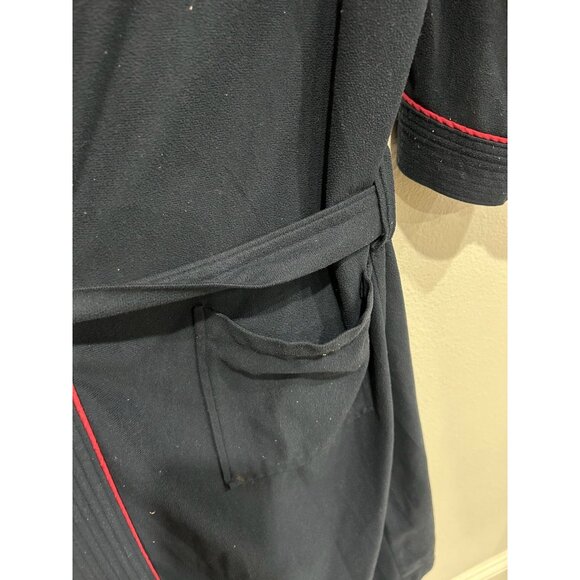 Vintage Puritan Navy Blue Robe With Red Accent Piping SZ One Size Fits All - Picture 4 of 8